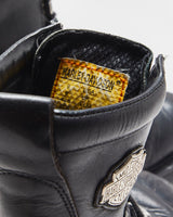 Vintage 1995 Harley Davidson Black Leather Buckle Biker Ankle Boots - UK8