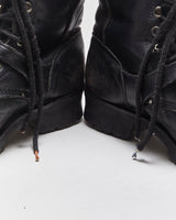 Vintage 1995 Harley Davidson Black Leather Buckle Biker Ankle Boots - UK8