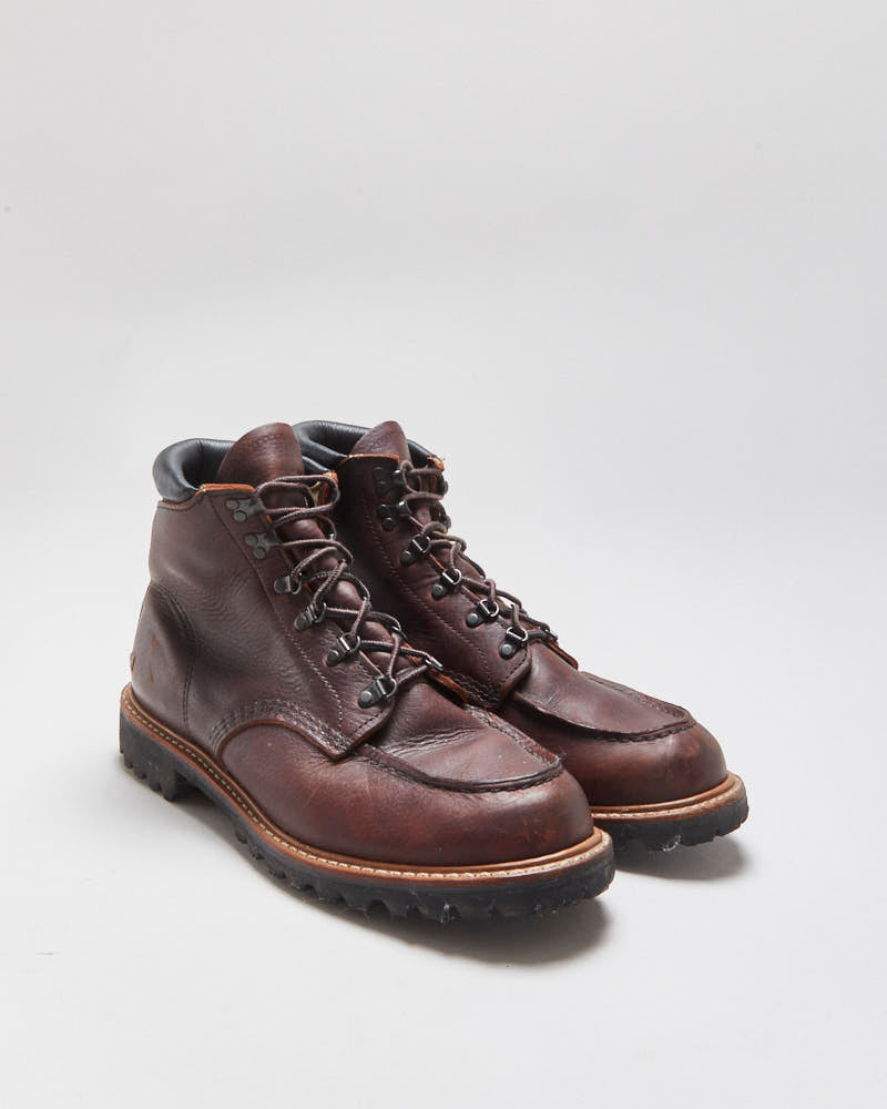 Red Wing Sawmill 2927 Made In USA Briar Oil Slick Leather Vibram 6" Moc Toe Ankle Boots - UK8.5