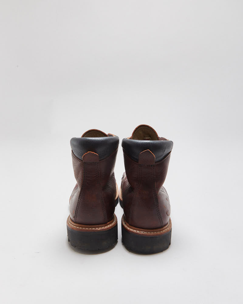 Red Wing Sawmill 2927 Made In USA Briar Oil Slick Leather Vibram 6" Moc Toe Ankle Boots - UK8.5