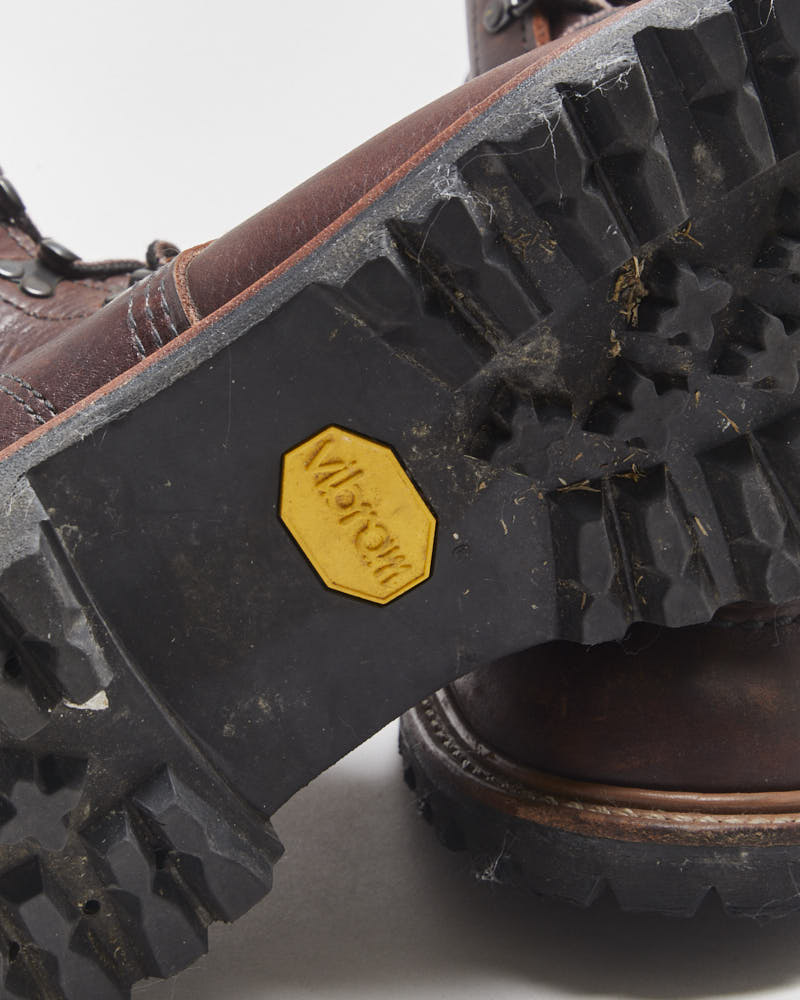 Red Wing Sawmill 2927 Made In USA Briar Oil Slick Leather Vibram 6" Moc Toe Ankle Boots - UK8.5