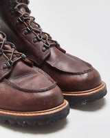 Red Wing Sawmill 2927 Made In USA Briar Oil Slick Leather Vibram 6" Moc Toe Ankle Boots - UK8.5