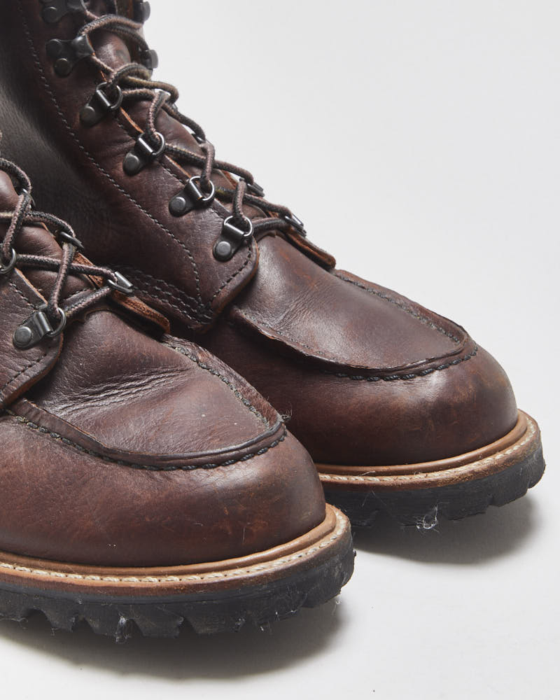 Red Wing Sawmill 2927 Made In USA Briar Oil Slick Leather Vibram 6" Moc Toe Ankle Boots - UK8.5
