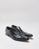 Vintage Dolce &amp; Gabbana Black Leather Pointed Toe Oxford Shoes - UK9