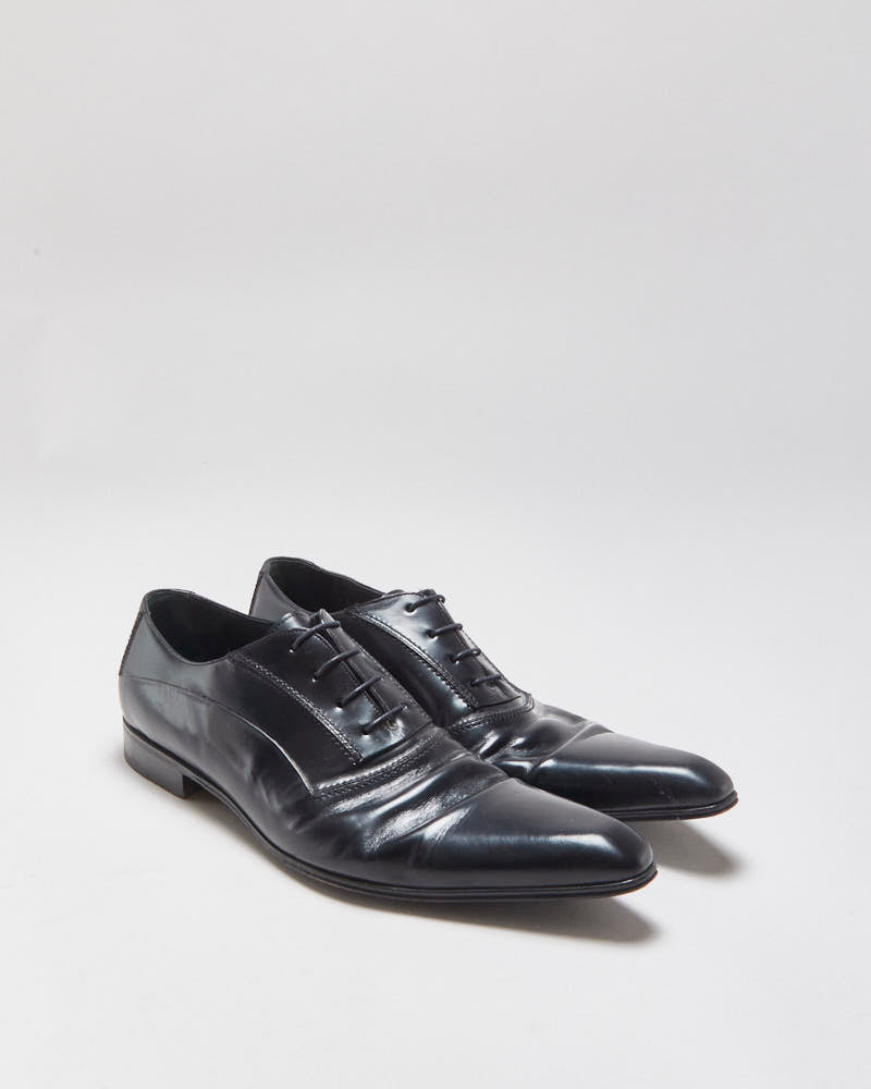 Vintage Dolce &amp; Gabbana Black Leather Pointed Toe Oxford Shoes - UK9