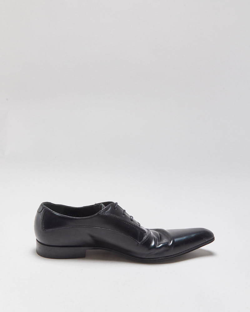 Vintage Dolce &amp; Gabbana Black Leather Pointed Toe Oxford Shoes - UK9