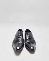 Vintage Dolce &amp; Gabbana Black Leather Pointed Toe Oxford Shoes - UK9