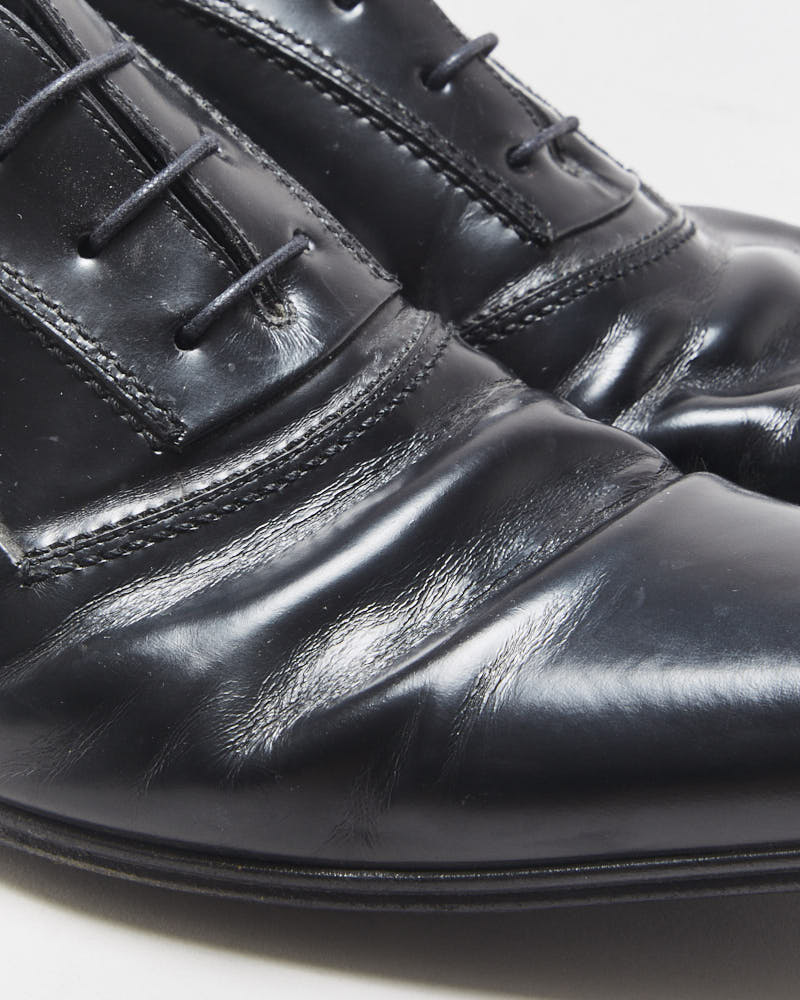 Vintage Dolce &amp; Gabbana Black Leather Pointed Toe Oxford Shoes - UK9