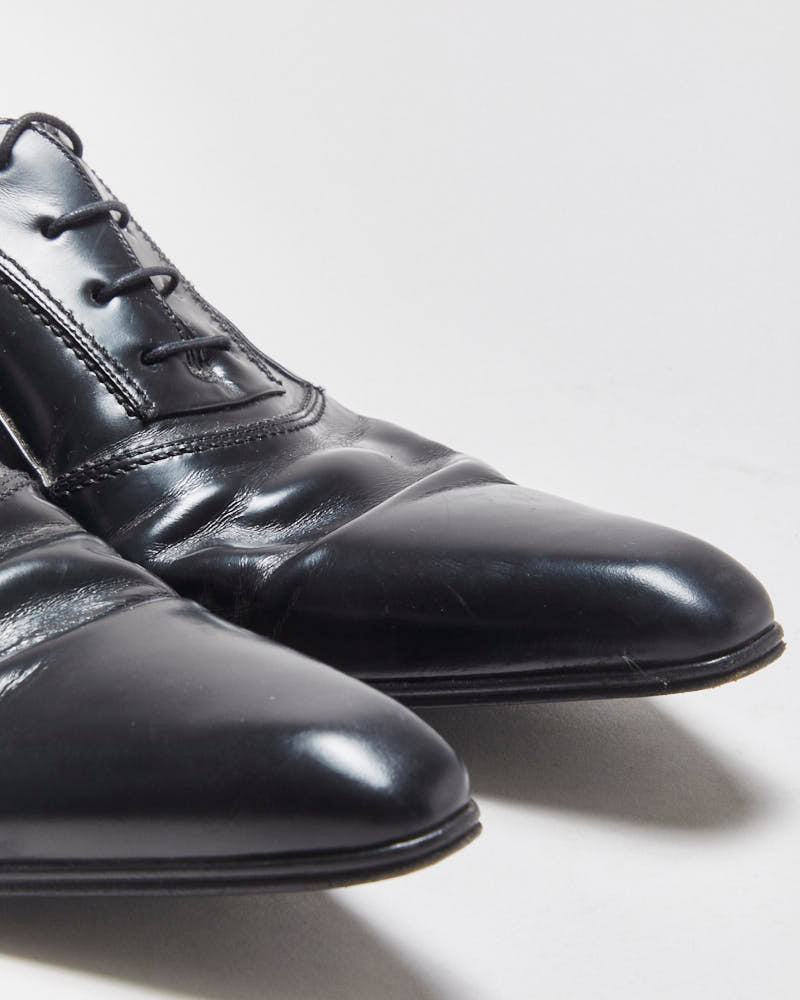 Vintage Dolce &amp; Gabbana Black Leather Pointed Toe Oxford Shoes - UK9