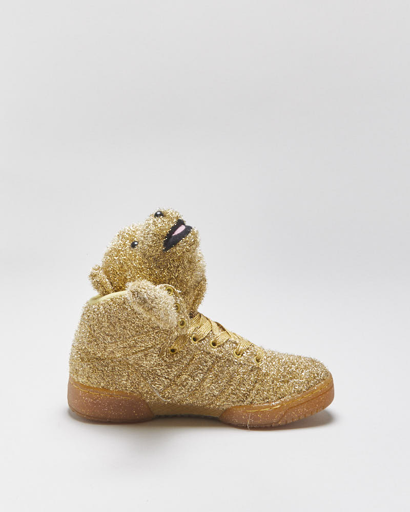 DS 2013 Adidas Originals Jeremy Scott JS Bear Gold Tinsel Trainers - UK5.5
