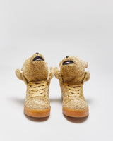 DS 2013 Adidas Originals Jeremy Scott JS Bear Gold Tinsel Trainers - UK5.5