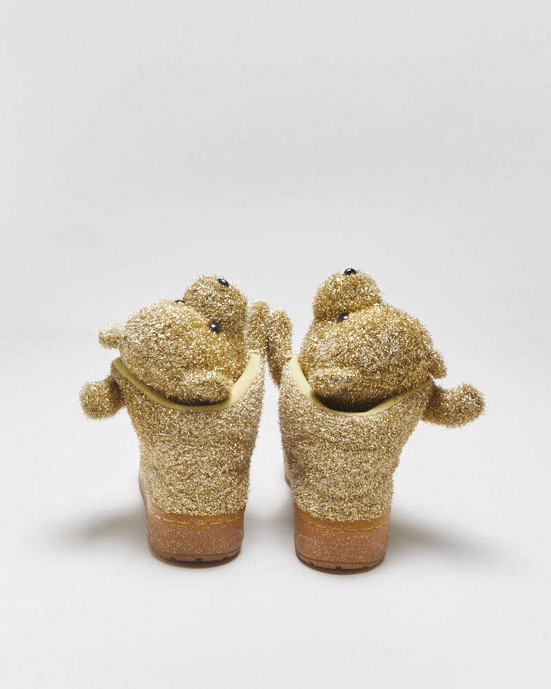 DS 2013 Adidas Originals Jeremy Scott JS Bear Gold Tinsel Trainers - UK5.5