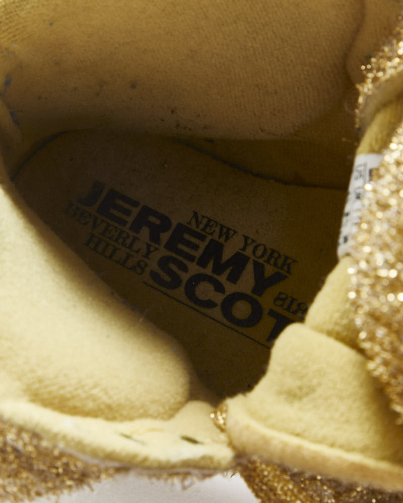 DS 2013 Adidas Originals Jeremy Scott JS Bear Gold Tinsel Trainers - UK5.5