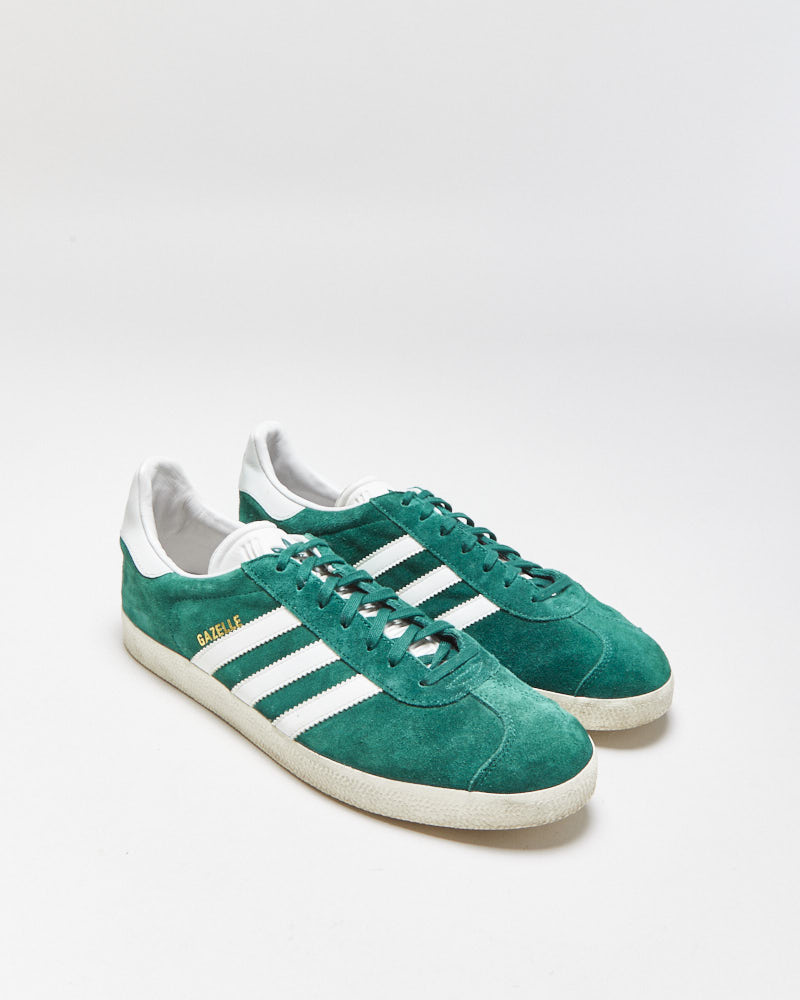 Adidas Gazelle Dark Green/Off White Suede Trainers - UK10.5