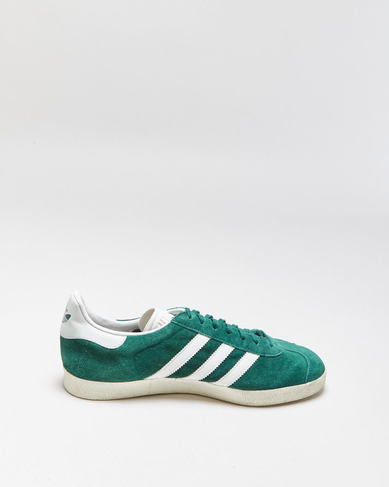Adidas Gazelle Dark Green/Off White Suede Trainers - UK10.5