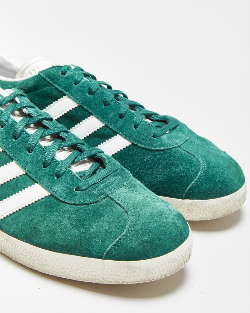 Adidas Gazelle Dark Green/Off White Suede Trainers - UK10.5