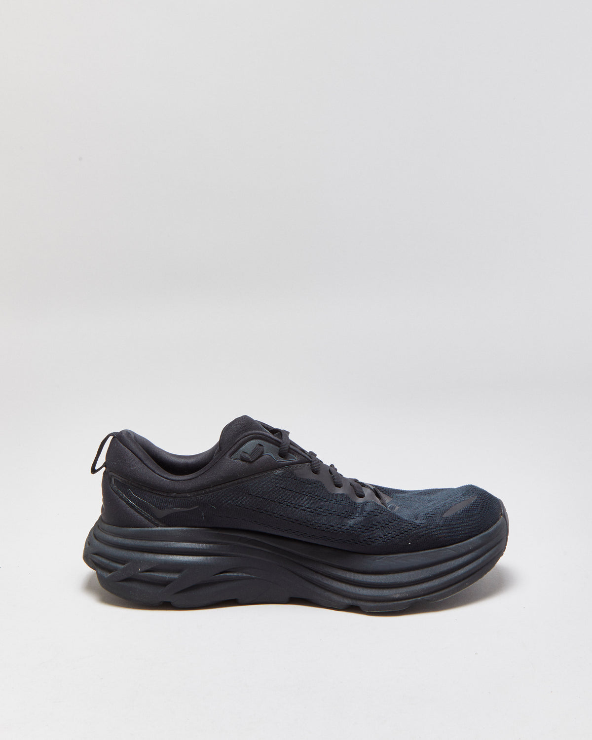 Hoka One M Bondi 8 Triple Black Running Trainers - UK11.5