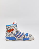 Adidas Rivalry x Keith Karing Embroidered 'Pop Art' Hi-Top Trainers - UK10.5