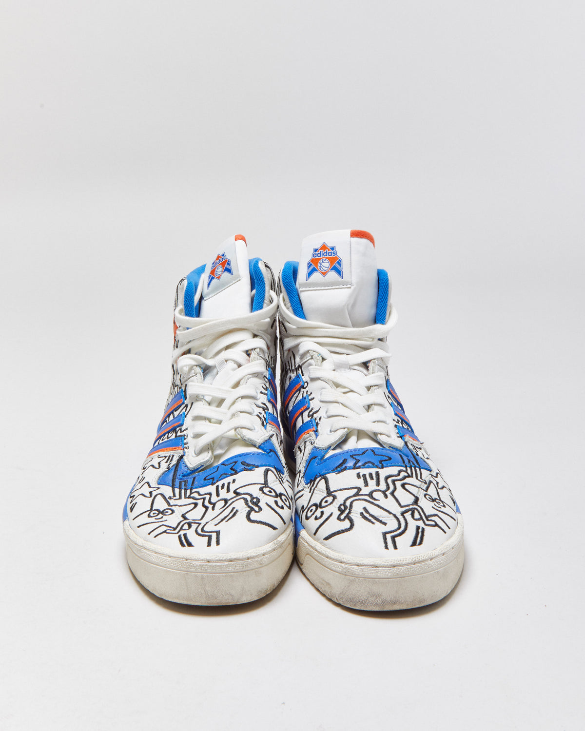 Adidas Rivalry x Keith Karing Embroidered 'Pop Art' Hi-Top Trainers - UK10.5