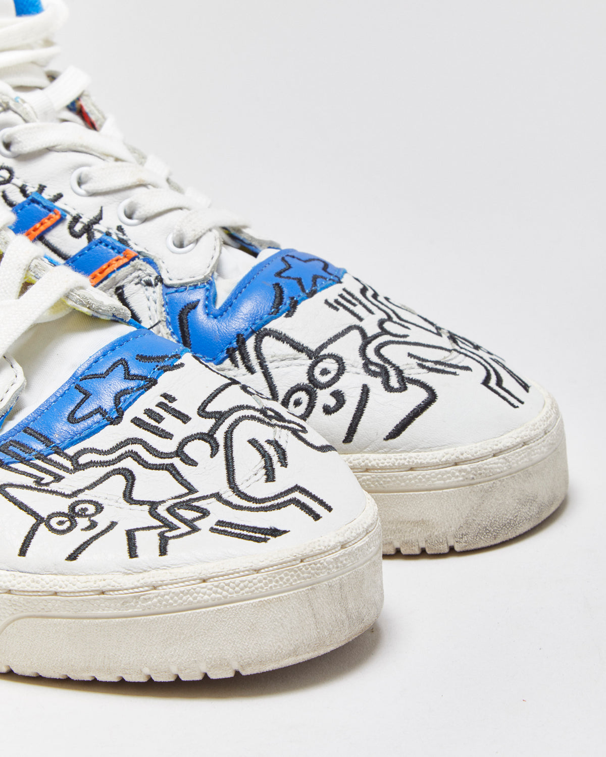 Adidas Rivalry x Keith Karing Embroidered 'Pop Art' Hi-Top Trainers - UK10.5
