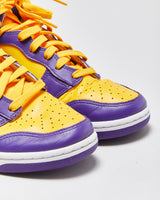 2022 Nike Dunk Hi Retro 'Lakers' Court Purple/Yellow Trainers - UK7
