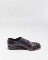 Vintage Salvatore Ferragamo Midnight Brown Leather Oxford Saddle Shoes - UK7