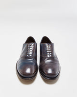 Vintage Salvatore Ferragamo Midnight Brown Leather Oxford Saddle Shoes - UK7