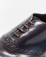 Vintage Salvatore Ferragamo Midnight Brown Leather Oxford Saddle Shoes - UK7