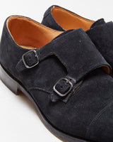 Church's Custom Grade Black Suede Detroit Made In England Double Monk Strap Brogues - UK8.5