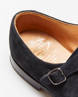Church's Custom Grade Black Suede Detroit Made In England Double Monk Strap Brogues - UK8.5
