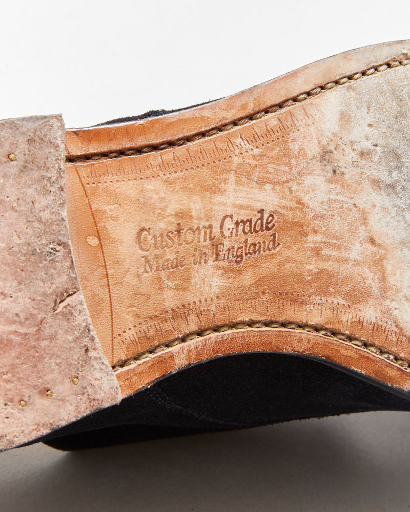 Church's Custom Grade Black Suede Detroit Made In England Double Monk Strap Brogues - UK8.5