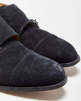 Church's Custom Grade Black Suede Detroit Made In England Double Monk Strap Brogues - UK8.5