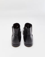Vintage Y2K 00s Prada Black Leather Square Toe Chelsea Boots - UK9.5