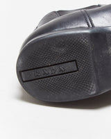 Vintage Y2K 00s Prada Black Leather Square Toe Chelsea Boots - UK9.5