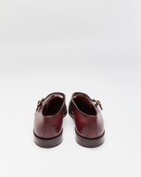 Vintage 1990s Bally Scribe Mahogany Red Leather Single Monk Strap Shoes - UK10