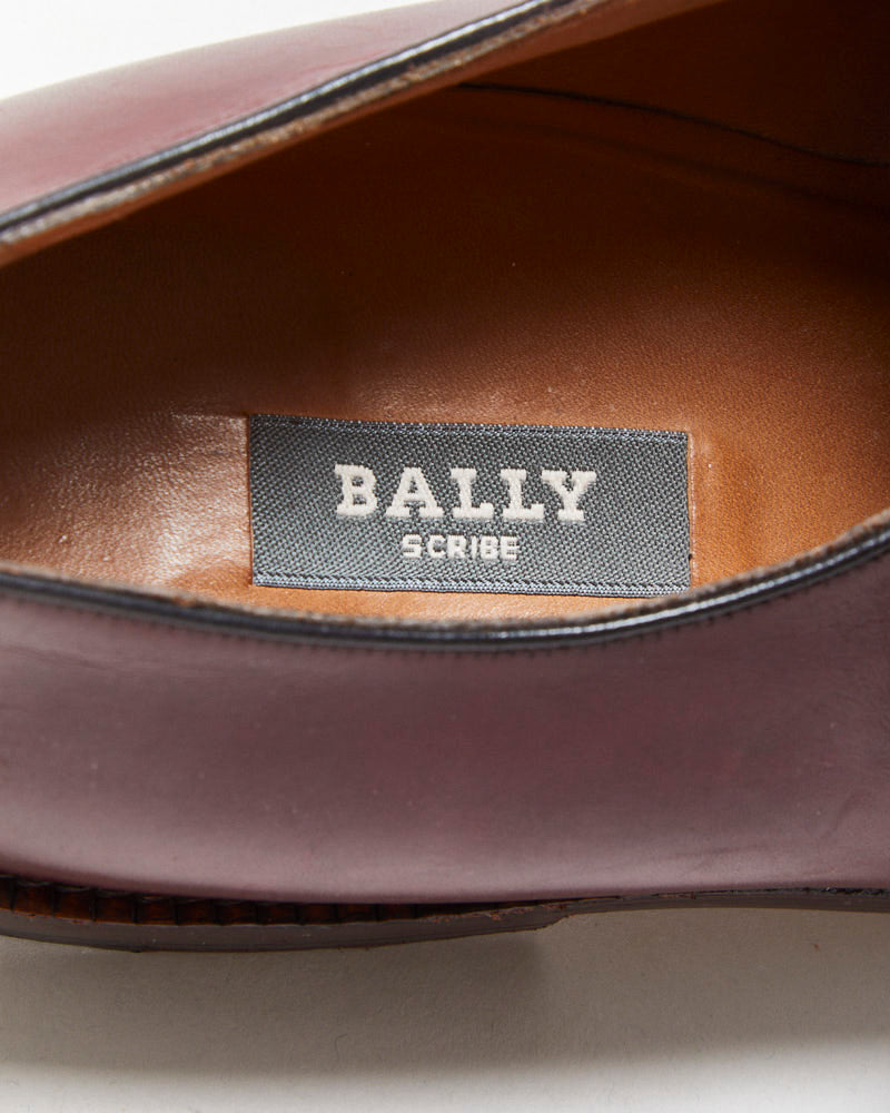 Vintage 1990s Bally Scribe Mahogany Red Leather Single Monk Strap Shoes - UK10