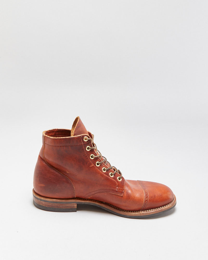 Viberg 1035 Service Tuscanello Olmo Chestnut Made In Canada Work Boots - UK10
