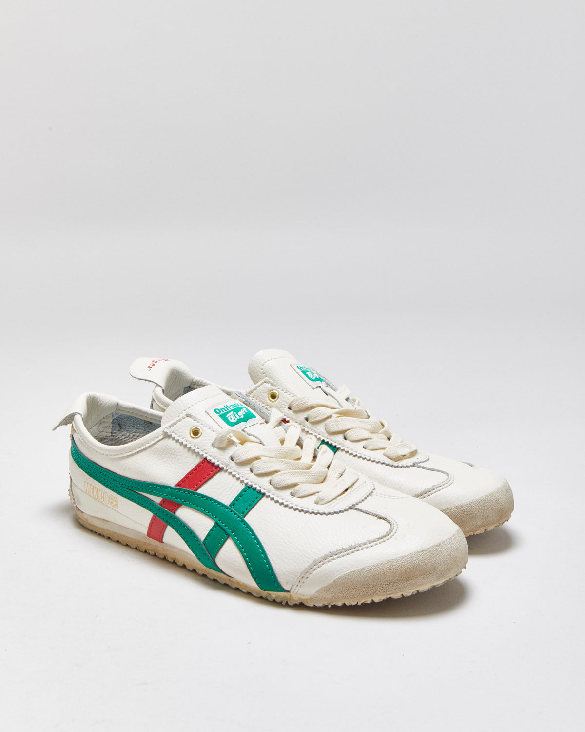 Onitsuka Tigers Mexico 66 Birch Kale/Red/Gold Trainers - UK9
