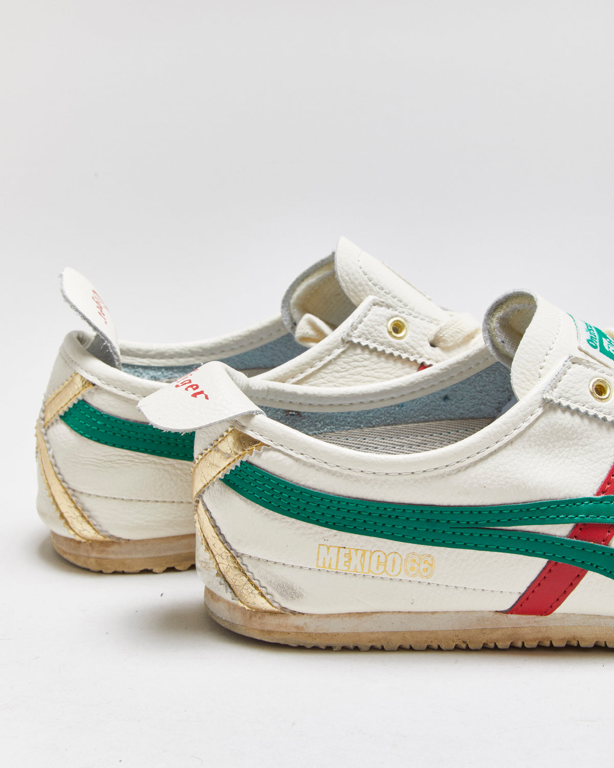 Onitsuka Tigers Mexico 66 Birch Kale/Red/Gold Trainers - UK9