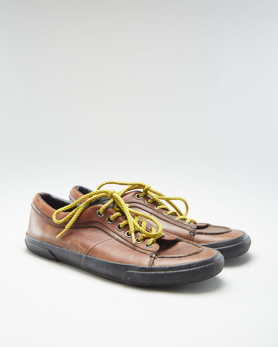 00s Prada Brown Leather Shoes - Mens UK 9