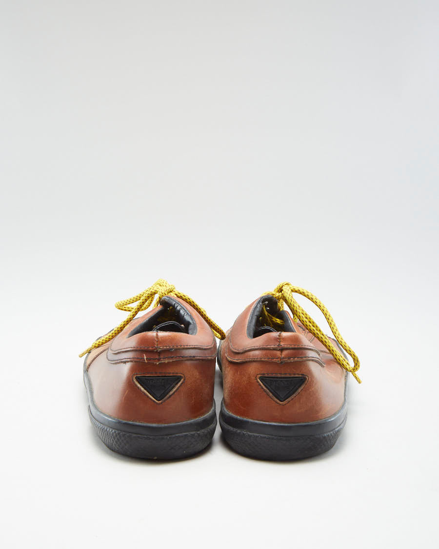 00s Prada Brown Leather Shoes - Mens UK 9