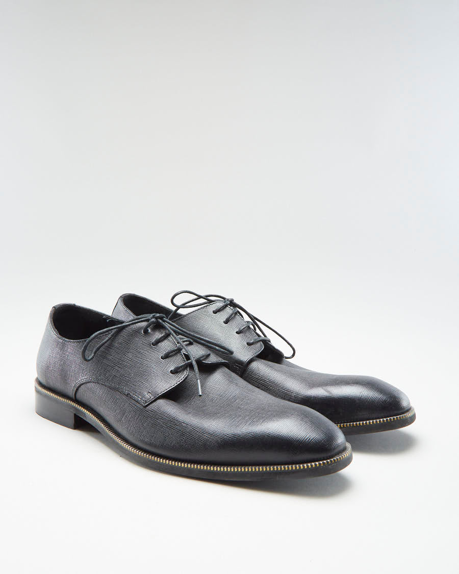 Karl Lagerfeld Black Leather Formal Shoes - Mens UK 10.5