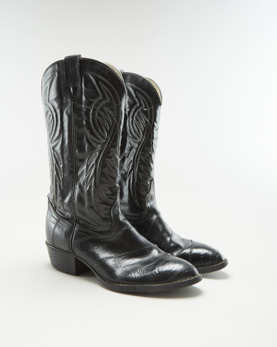 Vintage Elanco Black Cowboy Boots - EUR 43