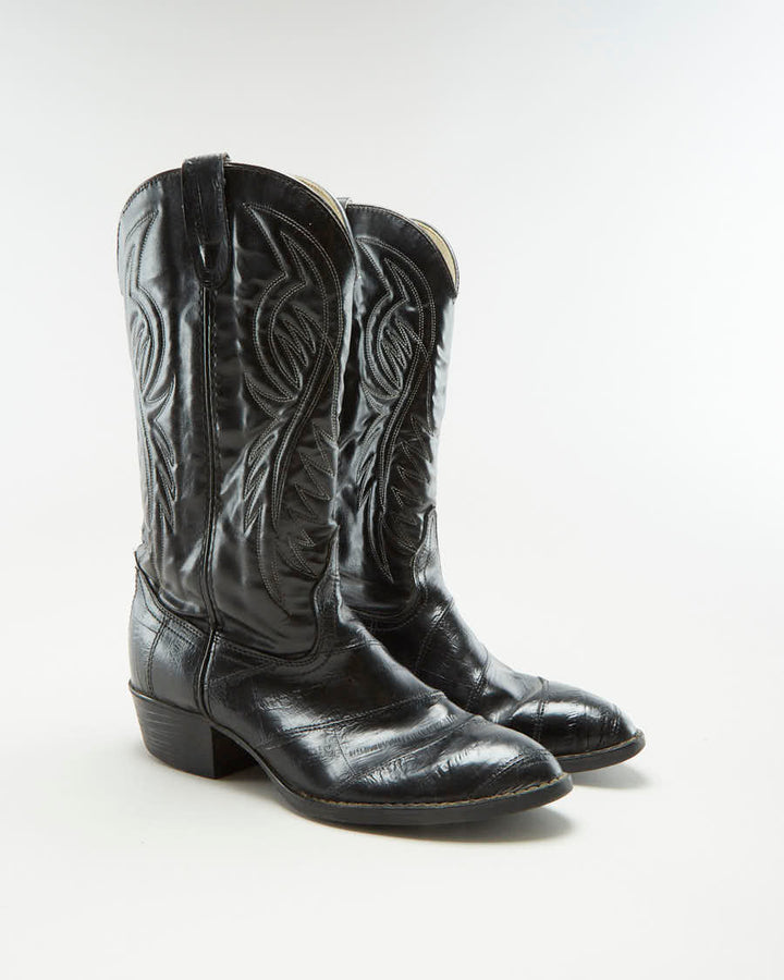 Vintage Elanco Black Cowboy Boots - EUR 43