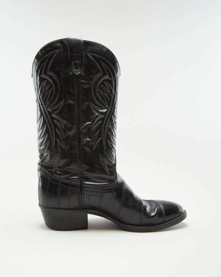 Vintage Elanco Black Cowboy Boots - EUR 43