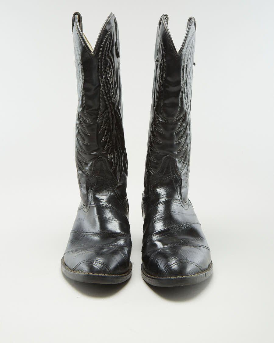 Vintage Elanco Black Cowboy Boots - EUR 43