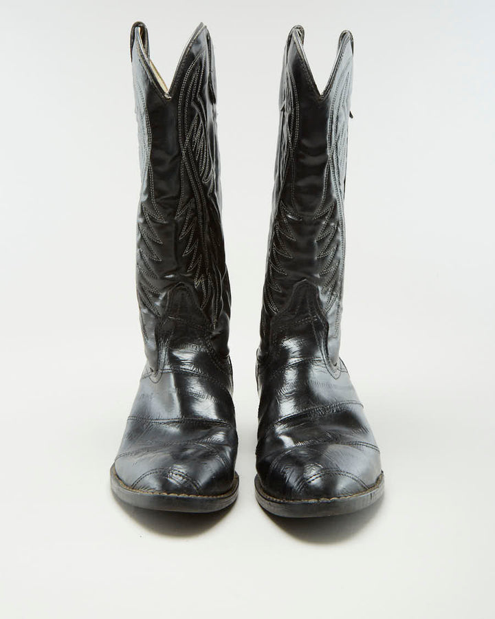 Vintage Elanco Black Cowboy Boots - EUR 43