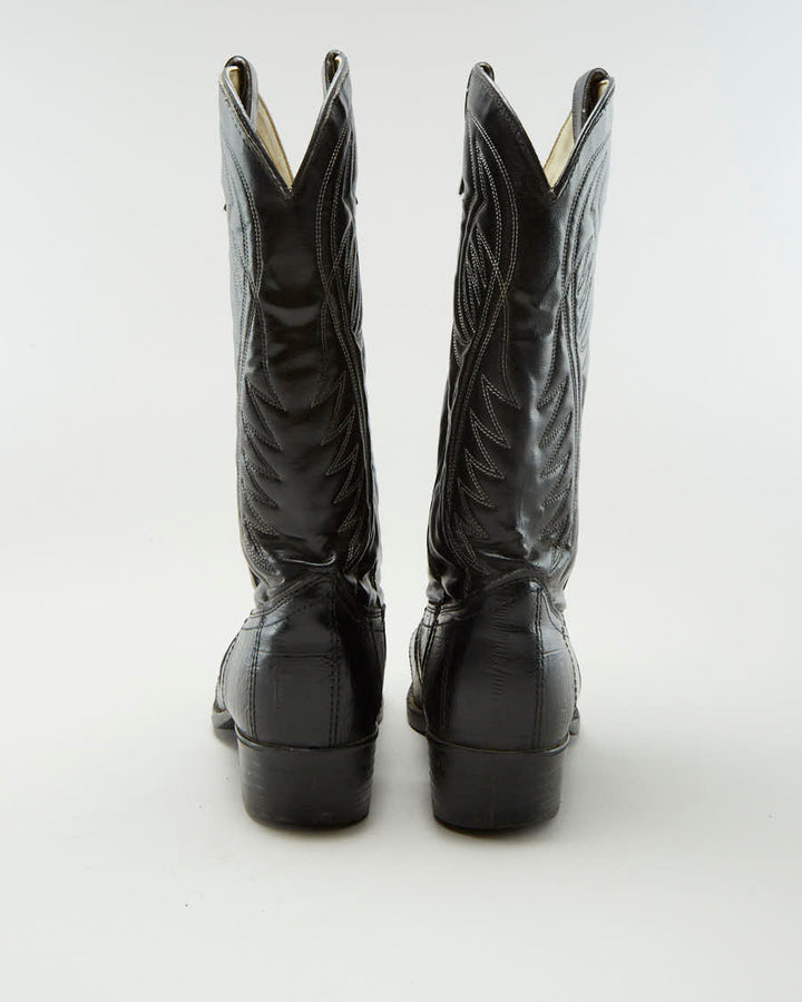 Vintage Elanco Black Cowboy Boots - EUR 43