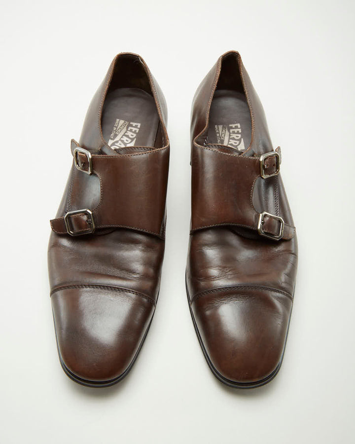 Vintage Salvatore Ferragamo Brown Leather Shoes - US 11 Rokit Vintage Salvatore Ferragamo Brown Leather Shoes - US 11 Rokit