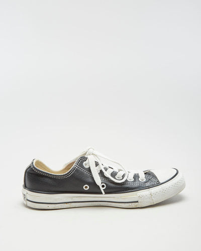 Converse Black Leather Low Top Chuck Taylors - EUR 38